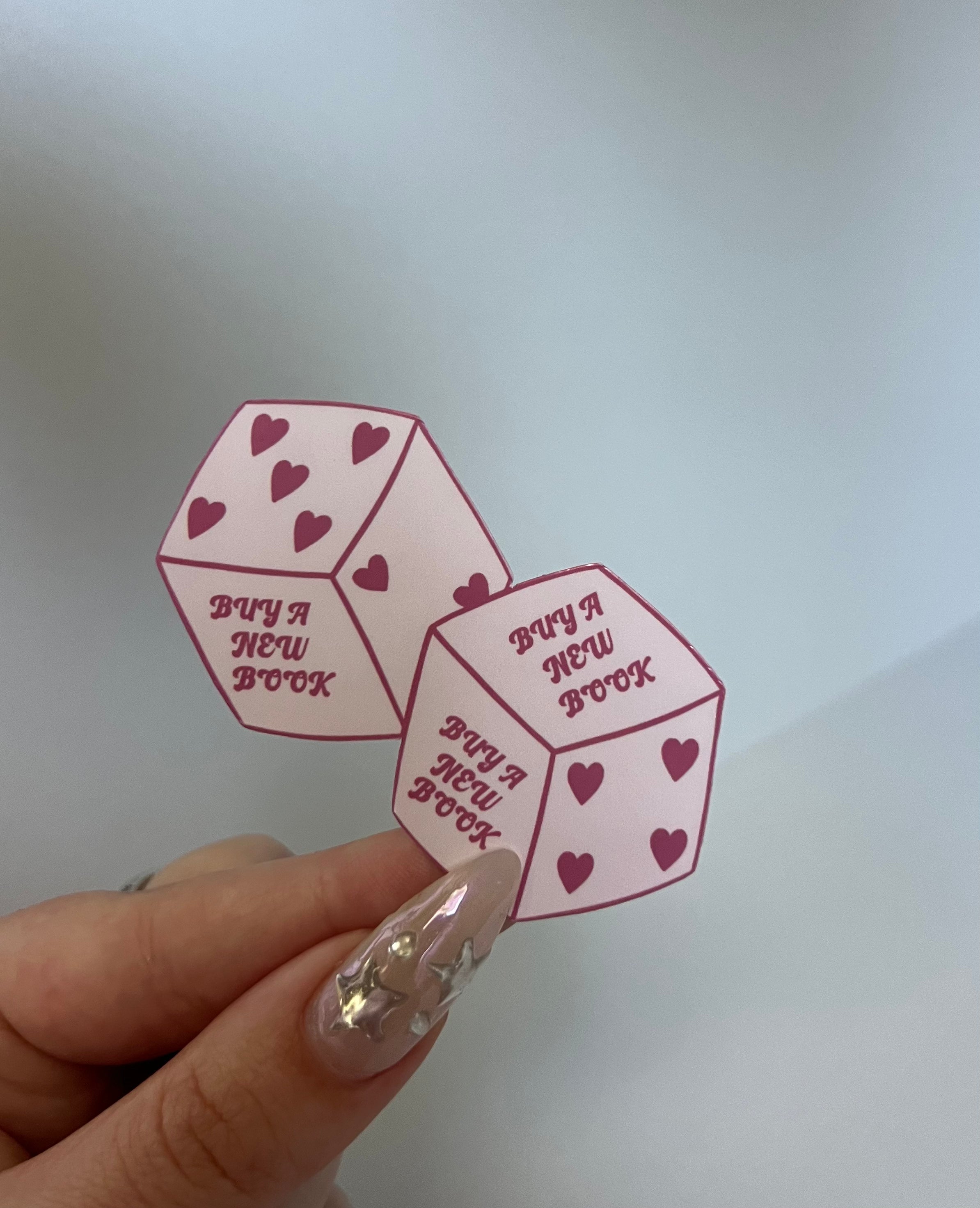 Buy A New Book Dice Sticker