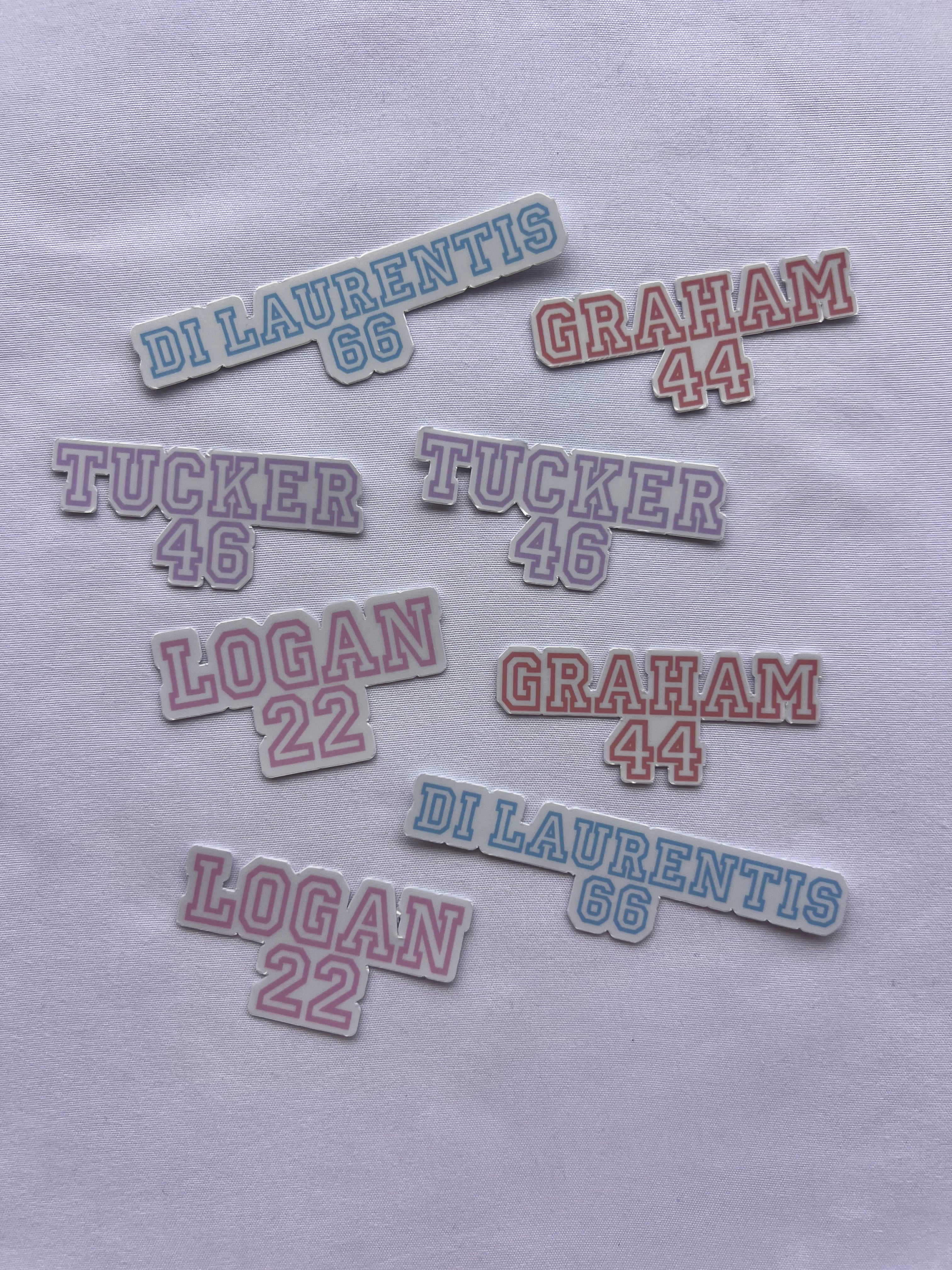 Off Campus Name and Jersey Number Sticker