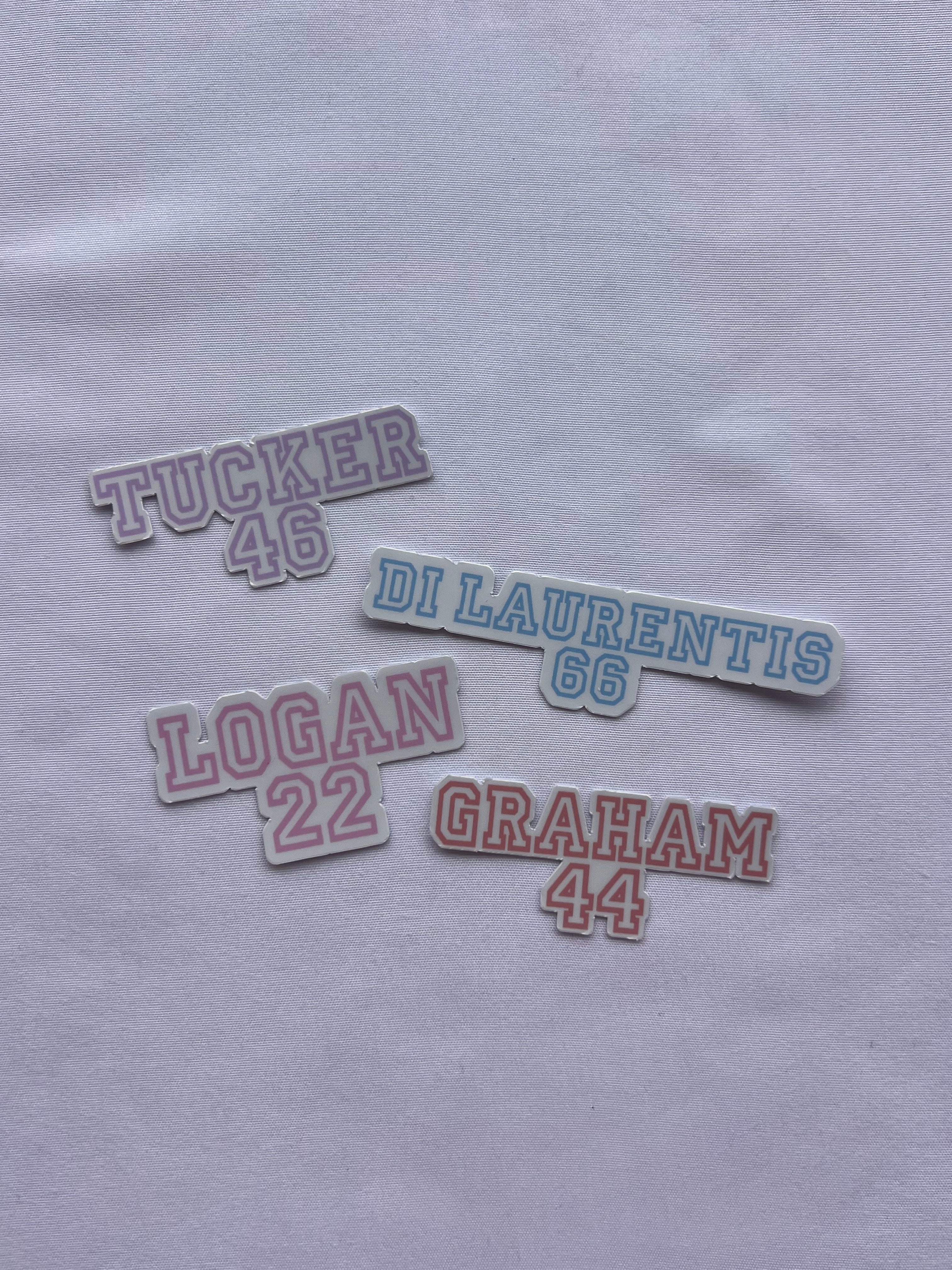 Off Campus Name and Jersey Number Sticker