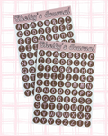 Pink and Brown Letter Sticker Sheet